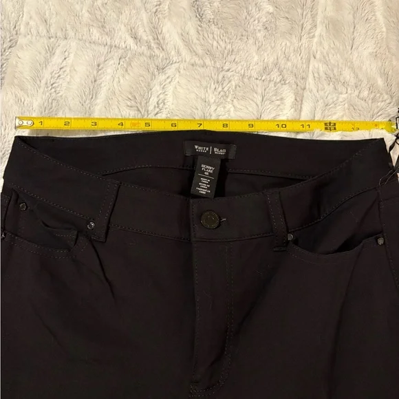 WHITE HOUSE BLACK MARKET Womens Black High Rise Skinny Flare Jeans Size 4 - Picture 9 of 13